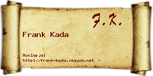 Frank Kada névjegykártya